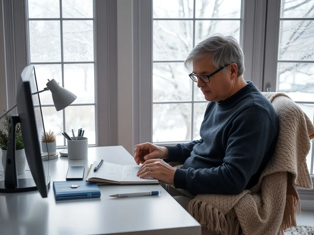Rauhoittava talvimaisema aamukajossa